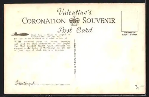 AK Coronation of Queen Elizabeth 1953, The Queen in the Chair of Estate