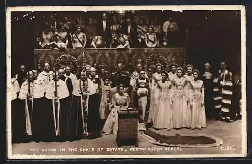 AK Coronation of Queen Elizabeth 1953, The Queen in the Chair of Estate
