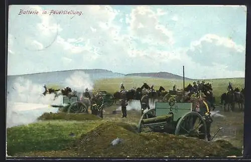 AK Artillerie im Feuer an der Front
