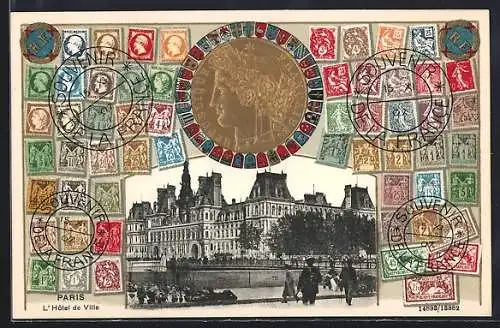 Präge-AK Paris, L`Hotel de Ville