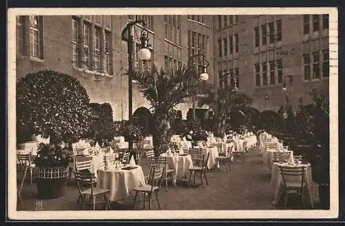 AK Berlin-Tiergarten, Terrasse des Gasthauses Rheingold