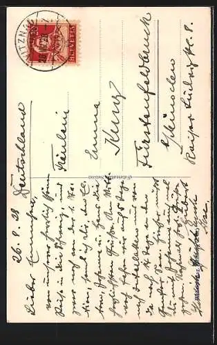 AK Vitznau, Ortsansicht mit See und Bergen