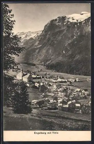 AK Engelberg, Ortsansicht mit Titlis