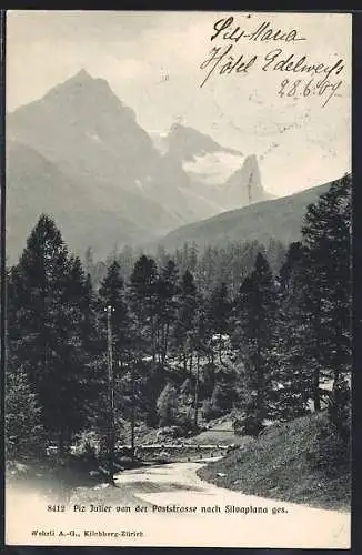 AK Silvaplana, Piz Julier von der Poststrasse gesehen
