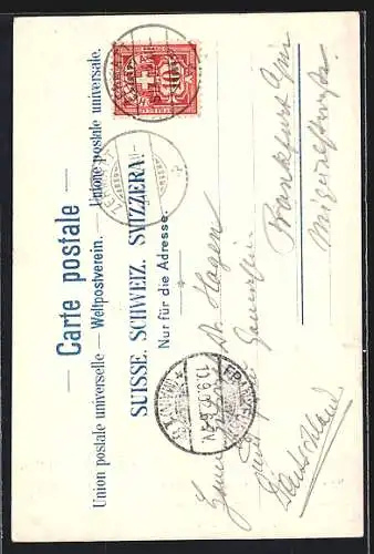 AK Zermatt, Berglandschaft mit Holzhütten