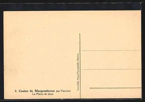 AK Verviers, Casino de Mangombroux, La Plaine de Jeux