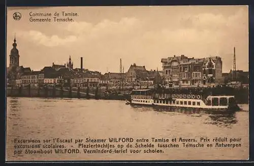 AK Tamise, Steamer Wilford vor der Ortschaft