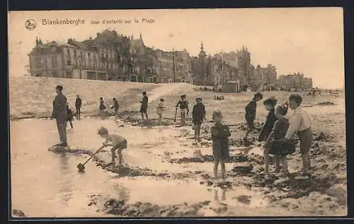 AK Blankenberghe, Jeux d`enfants sur la Plage