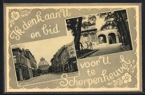 AK Scherpenheuvel, Strassenpartie mit Kirche, Tor