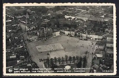 AK Saint Nicolas, Panorama et Grand`Place, Vue prise en avion