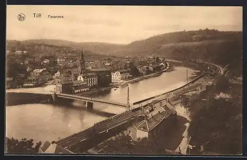 AK Tilff, Panorama mit Brücke