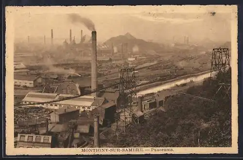 AK Montigny-sur-Sambre, Panorama mit Fabrik