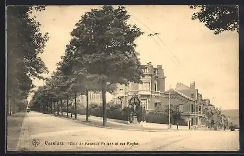 AK Verviers, Coins de l`Avenue Peltzer et rue Rogier