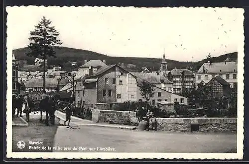 AK Stavelot, Entrée de la ville, près du Pont sur l`Amblève