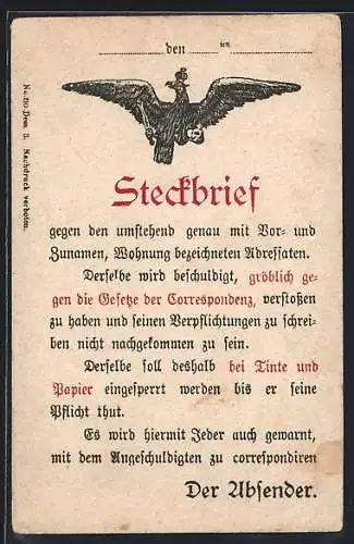 AK Steckbrief, Vorwurf an Schreibfaule