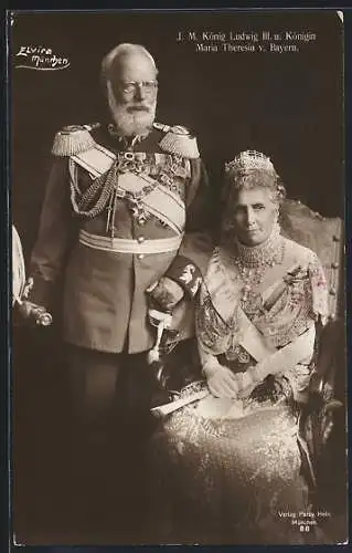 AK König Ludwig III. und Königin Maria Theresia v. Bayern