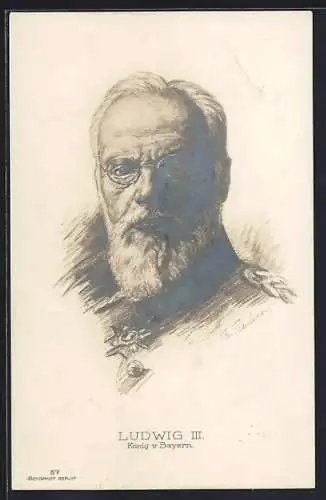 AK Ludwig III. König von Bayern in Uniform mit Orden