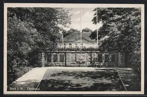 AK Bork i. W., Blick auf das Ehrendenkmal
