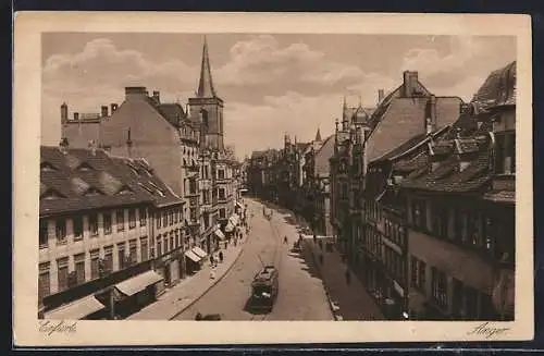 AK Erfurt, Strassenbahn am Anger