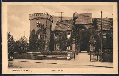 AK Witten a. d. Ruhr, Teilansicht vom Haus Witten