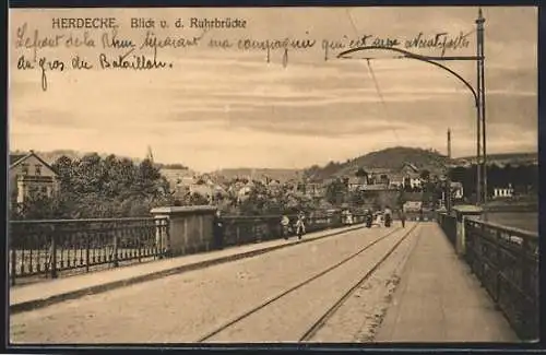 AK Herdecke, Blick von der Ruhrbrücke