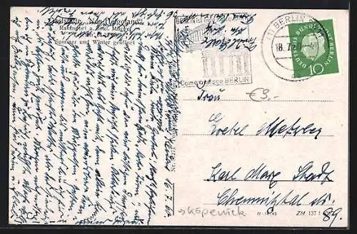 AK Berlin-Köpenick, Ankunft der Kaffeedampfer in Gaststätte Neu-Helgoland a. d. kl. Müggel