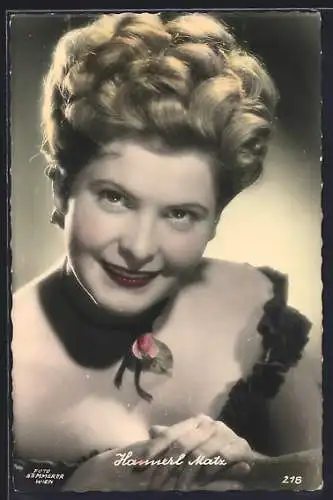 AK Schauspielerin Hannerl Matz mit Locken