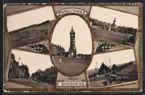 AK Skegness, Clock Tower, Lumley Road, Fountain Marine Gardens, the Pier, the sands