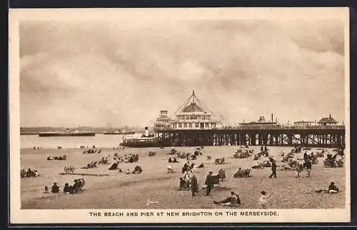 AK New Brighton, The Beach and Pier on the Merseyside