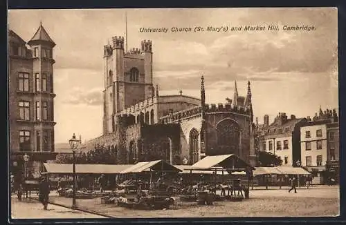 AK Cambridge, University Church St. Mary`s and Market Hill