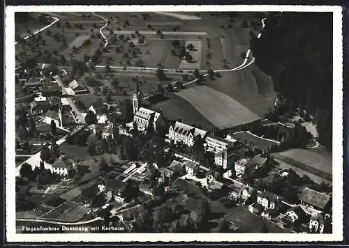 AK Dussnang, Ortspanorama mit Kirche und Kneipp-Kurhaus, Flugaufnahme
