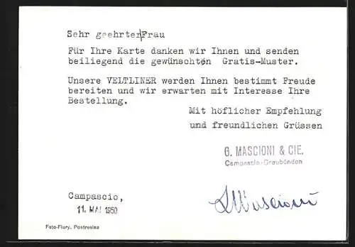 AK Campascio, Weingut La Gatta, propr. G. Mascioni & Cie.