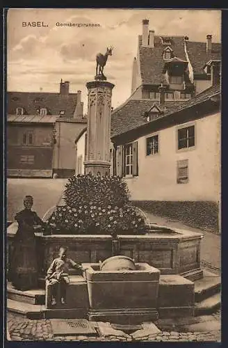 AK Basel, Partie am Gemsbergbrunnen