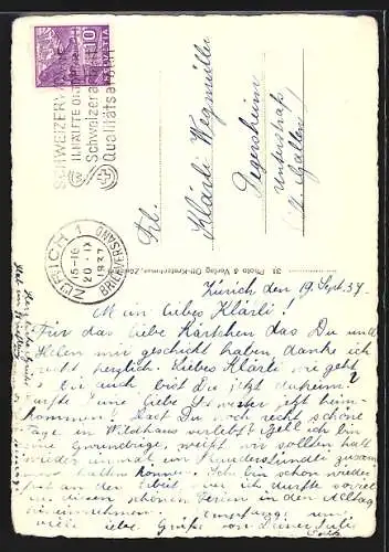 AK Zürich, Partie an der Pauluskirche, Unterstrasse
