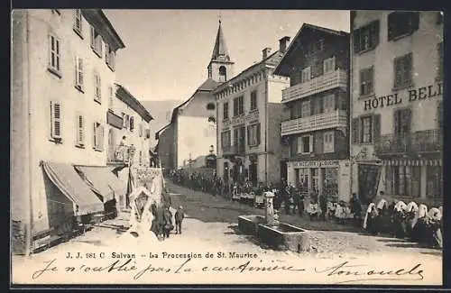 AK Salvan, La Procession de St. Maurice