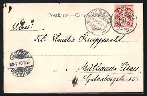 AK Samaden, Hotel Bernina, Teilansicht und die Berninagruppe