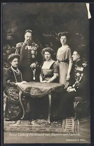 AK Prinz Ludwig Ferdinand von Bayern mit Familie