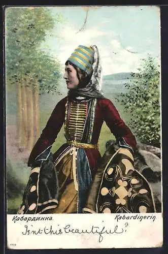 AK Kabardinerin in Tracht