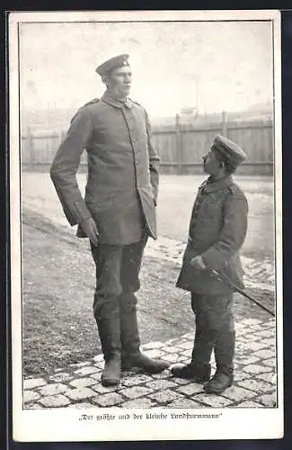 AK Der grösste und der kleinste Landsturmmann
