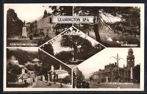 AK Leamington Spa, Jephson Gardens, Town Hall and Upper Parade, War Memorial, Euston Place