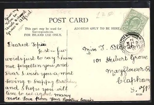 AK Prittlewell, Blick auf die Strasse mit Bäumen