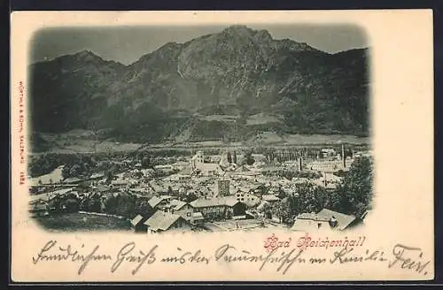 AK Bad Reichenhall, Teilansicht mit Bergen