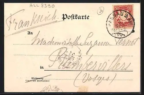 AK Passau, Gesamtansicht von der Donauseite aus