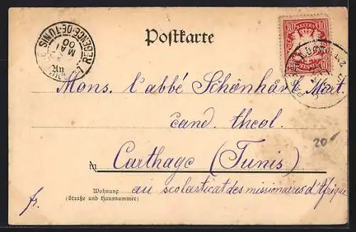 AK Passau, Flusspartie mit Drahtsteg