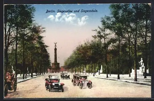 AK Berlin-Tiergarten, Siegesalle und Siegessäule