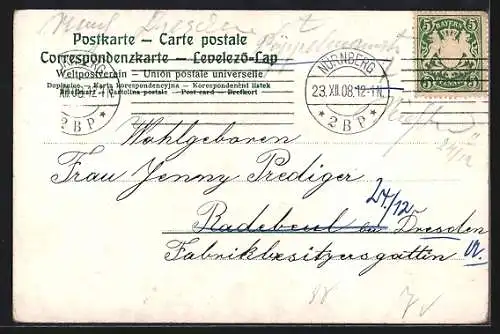 AK Nürnberg, Terrasse vom Gasthof Bratwurstglöcklein
