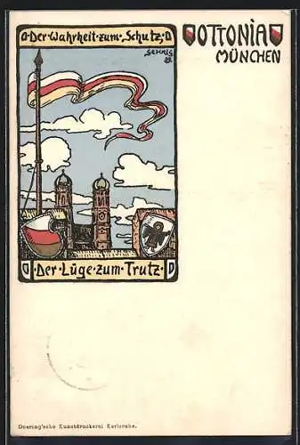 AK München, Studentenwappen der Ottonia