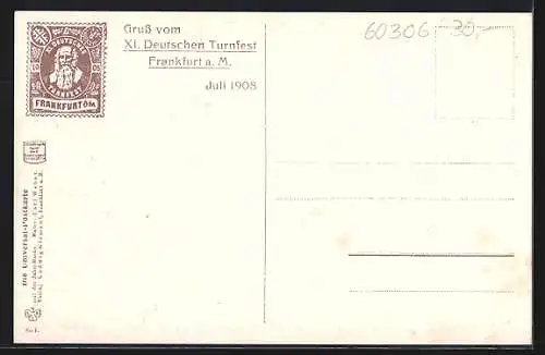 Künstler-AK Frankfurt / Main, XI. Deutschen Turnfest 1908, Wappen