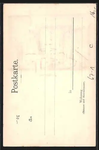Künstler-AK Stuttgart, Elektrizitäts- und Kunstgewerbe-Ausstellung 1896, Der Stadtgarten