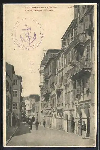AK Corfou / Korfu, Rue Nicephore, Strassenpartie